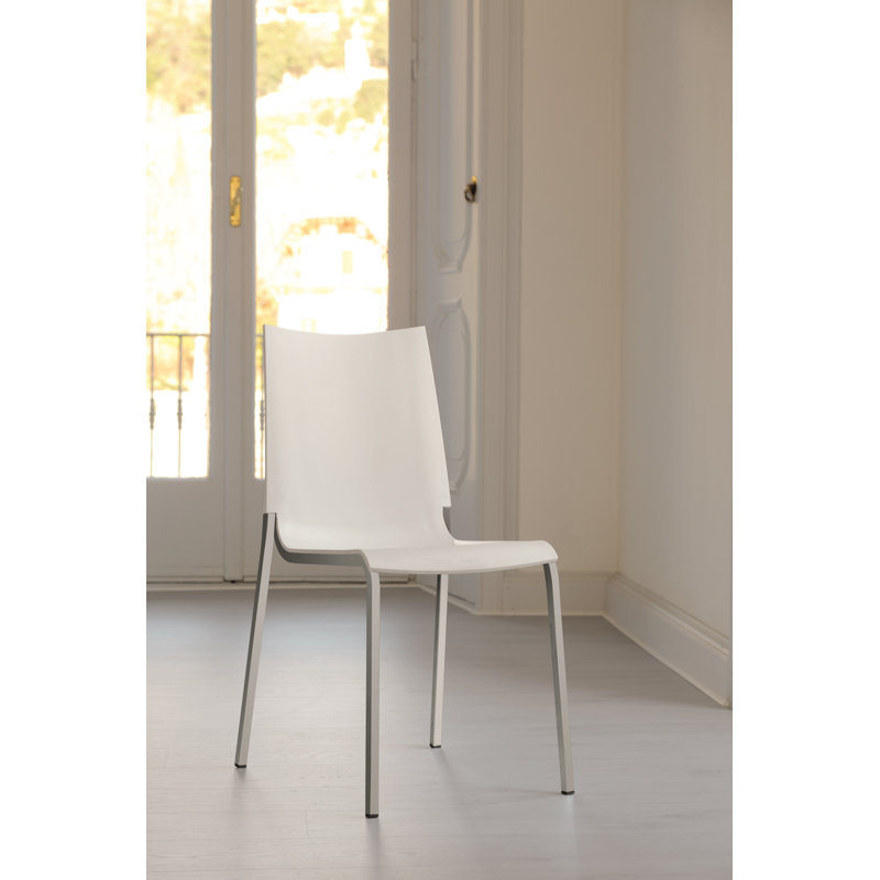 Eva Dining Chair, Aluminum, White