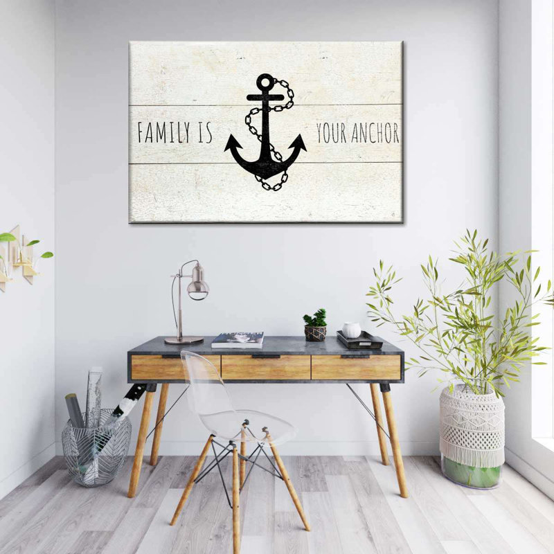 «Anchor Family Anchor Quote», reproduction sur toile, H 24 po x l 36 po x P 1,25 po