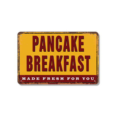 Pancakes 7 Inch x 10 Inch Novelty Aluminum Sign