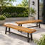 Banc de salle à manger en bois d'acacia avec cadre en métal noir rustique-20923136