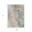 Tapis d'extérieur lavable abstrait corail et ivoire bleu sarcelle 3 pi x 5 pi