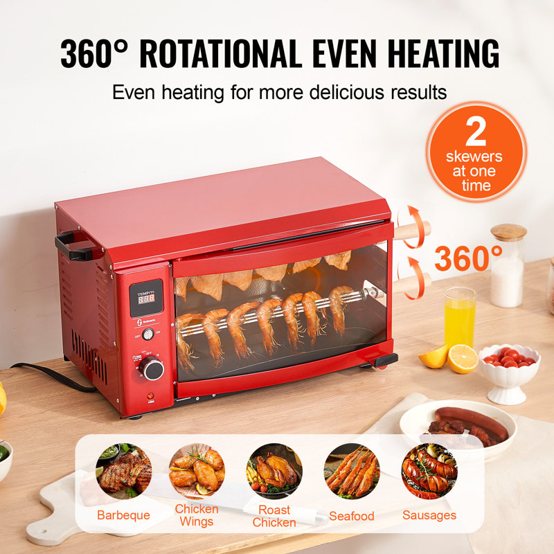 Shawarma Grill Machine, 2 Strings of Barbecue Capacity, Chicken Shawarma Cooker Machine, Electric Broiler Gyro Rotisserie Oven Doner Kebab Machine, for Home Restaurant Kitchen Parties