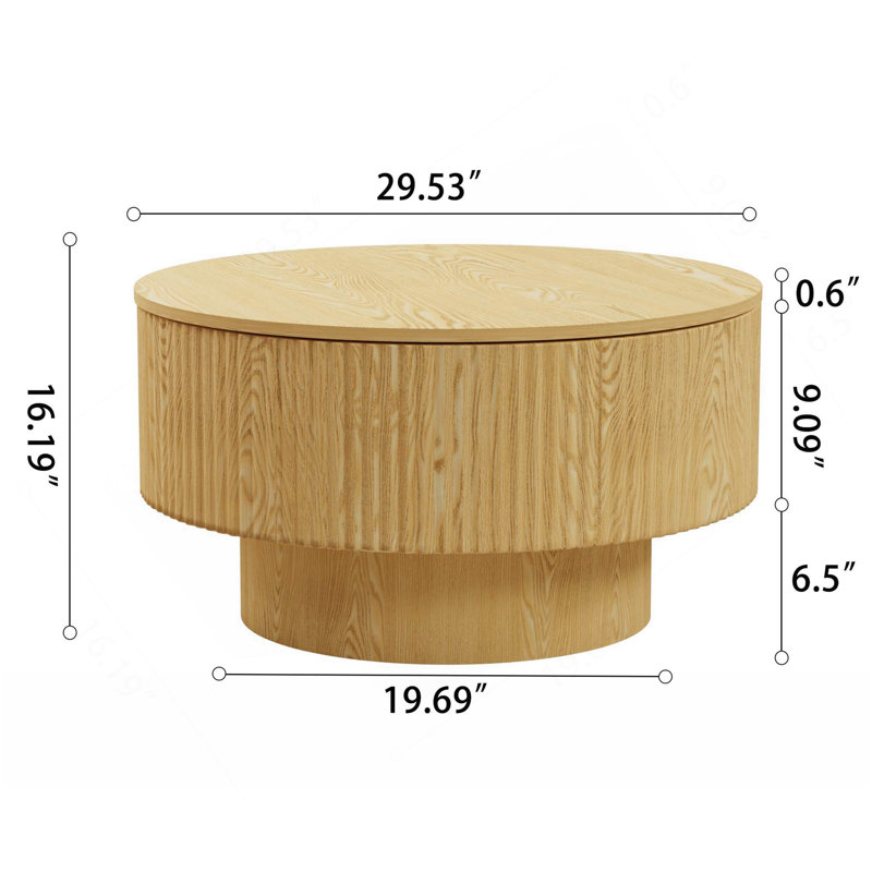 Ensemble de table basse ronde moderne en bois aggloméré de 29,53 po et de 2 chaises de salle à manger en polyuréthane, table de salle à manger à rayures et espace de rangement et chaises à pieds en métal noir, convenant à la cuisine et à la maison