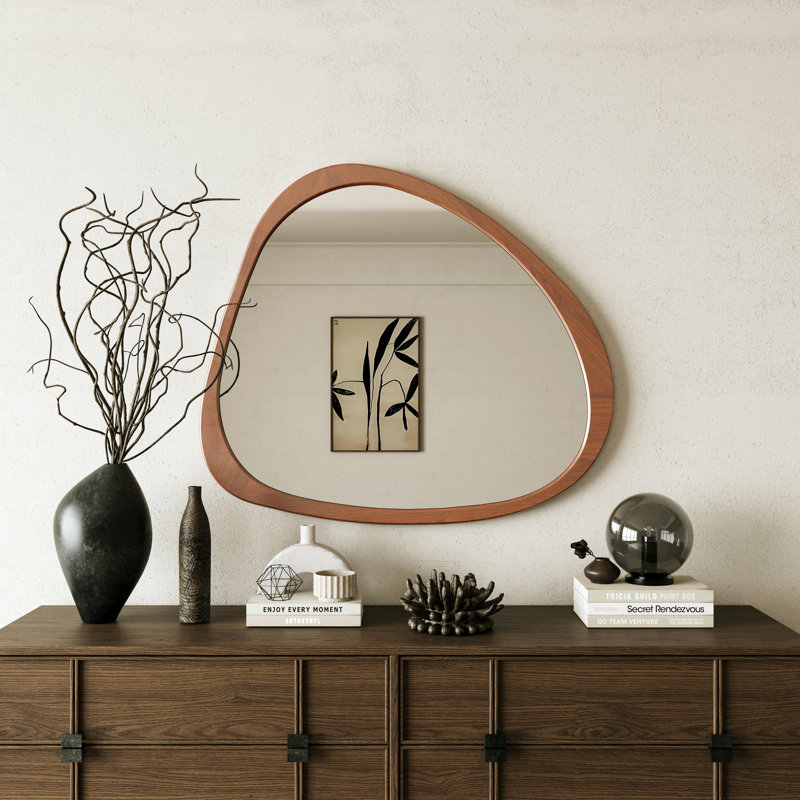 Wooden Framed Mirror, Walnut