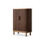 Armoire à chaussures Mid-Century, volet roulant, chêne et noyer