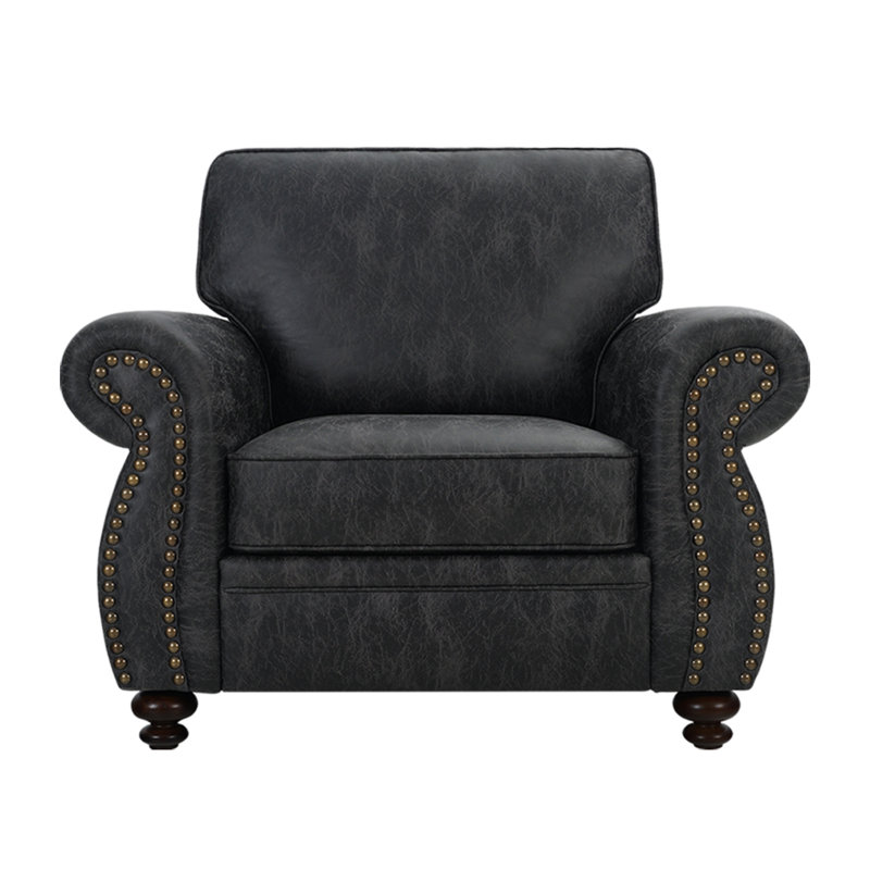 2-Piece Rolled Arm Fabric Sofa Set, Grey