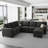 Shavera Velvet L Shaped Sectional Sofa Bed Sleeper Couch With Storage Ottoman-100585105