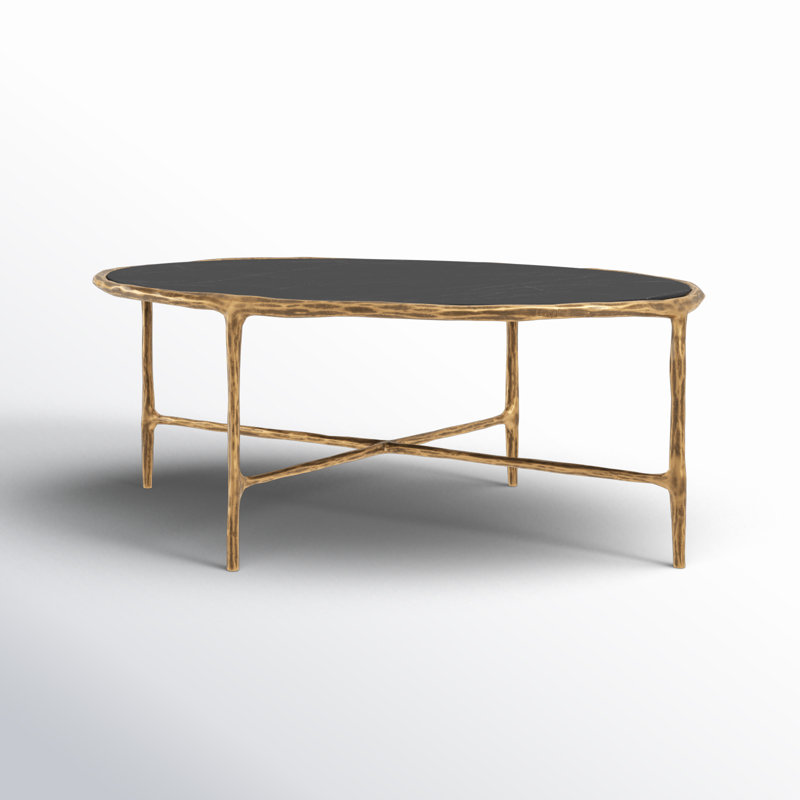 Table basse Evelynn, Laiton, Noir, noir, noir, noir
