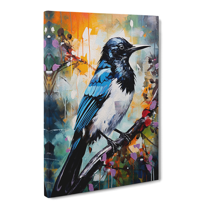 Magpie Expressionism Art - Wrapped Canvas, 50cm H x 35cm W x 3cm D
