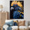 «Blue and Yellow Feathered Majesty Parrot IV», art mural perroquet