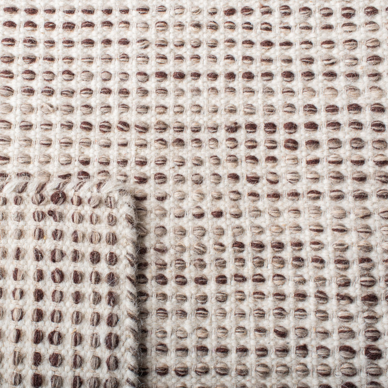 Tapis en laine / coton touffeté à la main Corenia en brun / ivoire, Tapis de couloir 2 pi 3 po x 8 pi