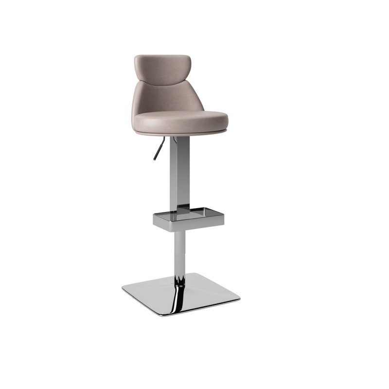 Height Adjustable Swivel Bar Stool, Taupe