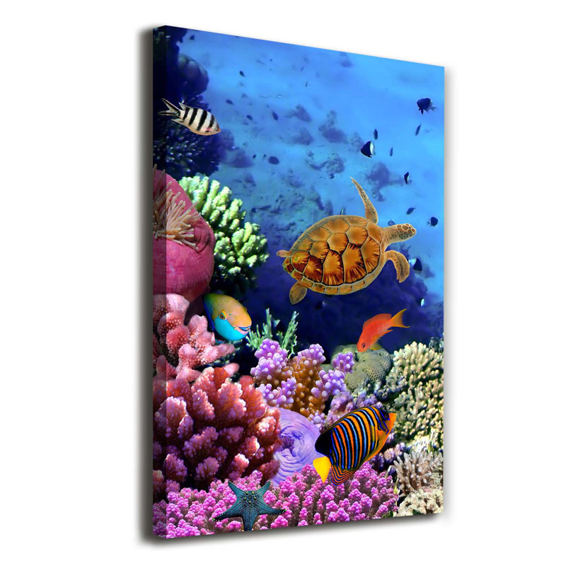 Coral Reef 1 Piece Wrapped Canvas Wall Art