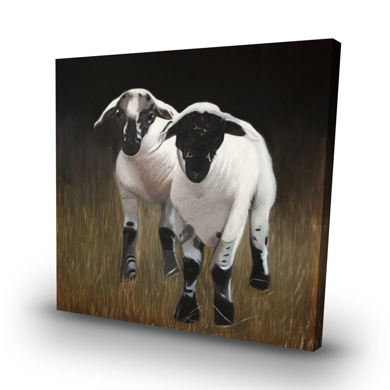 Two lambs - 32"x32" art on canvas