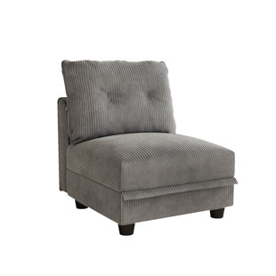 Grey Corduroy Fabric Storage Chair