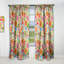 Rideau occultant rétro à motif floral rétro - motif floral bohémien et éclectique-1924636373