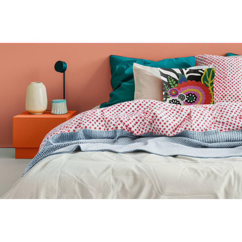 Coussin Alix, Black/White/Red/Pink/Green Floral, Carré 16 po