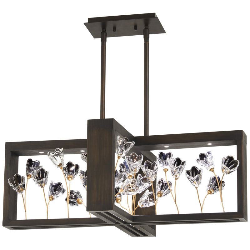 Luminaire suspendu carré unique à 7 lumières