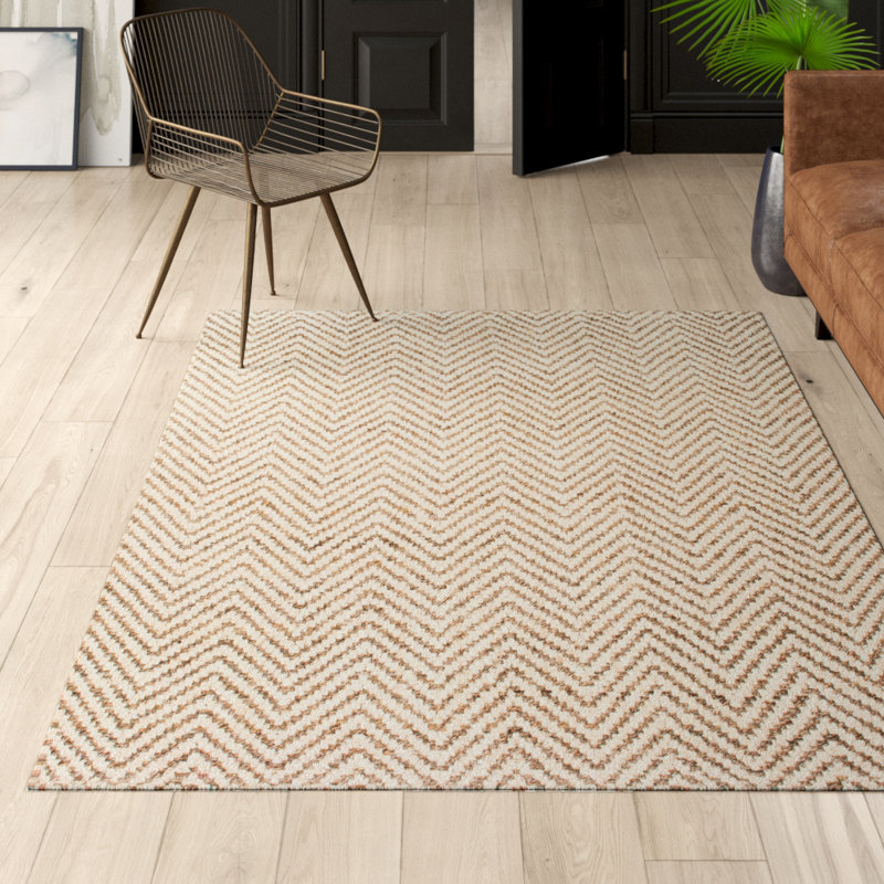 Norcross Chevron Jute / Sisal Hand Woven Area Rug, Rectangle 152 x 244cm