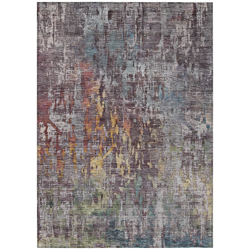 Tapis intérieur / extérieur gris Lunisse, 9 pi x 12 pi