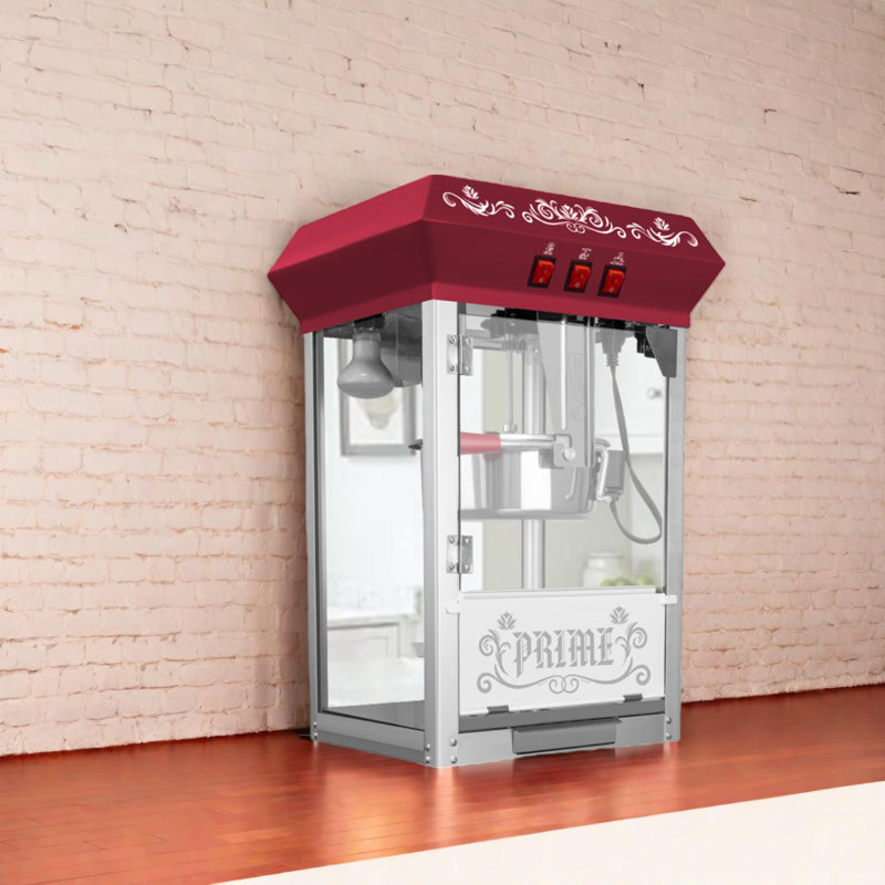 Machine à maïs soufflé commerciale avec bouilloire en acier inoxydable et verre trempé