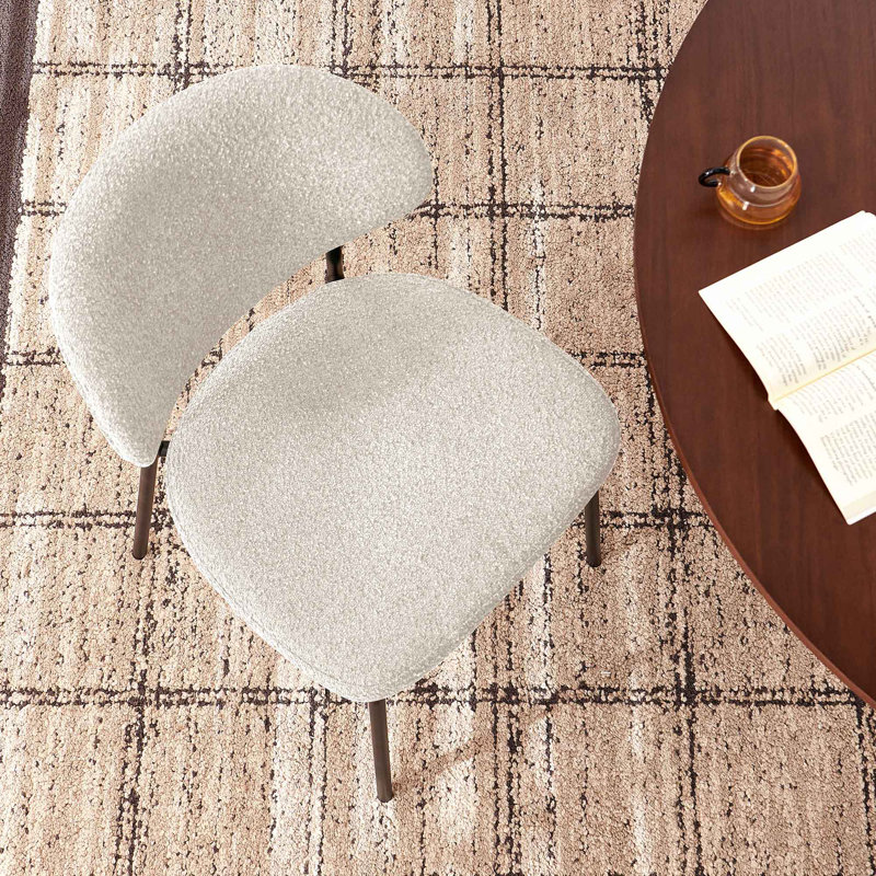 5-Piece Dining Set, Space-Saving Farmhouse Table & Chair Set for 4, Brown, Beige