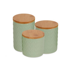 Gracie Oaks Quip 3 Piece Kitchen Canister Set