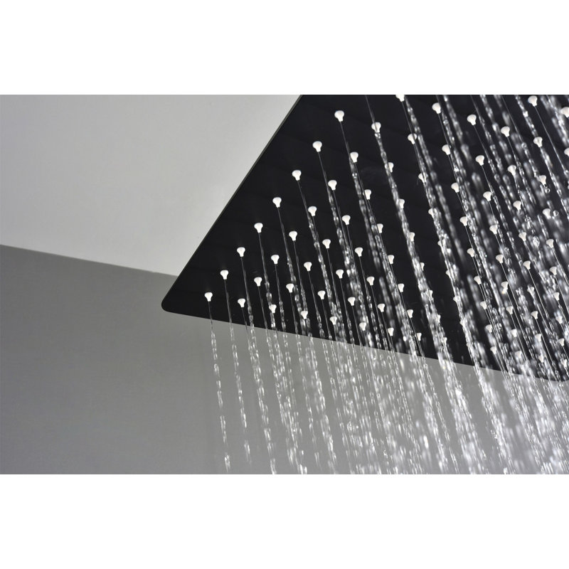 Pomme de douche 16 po noir mat