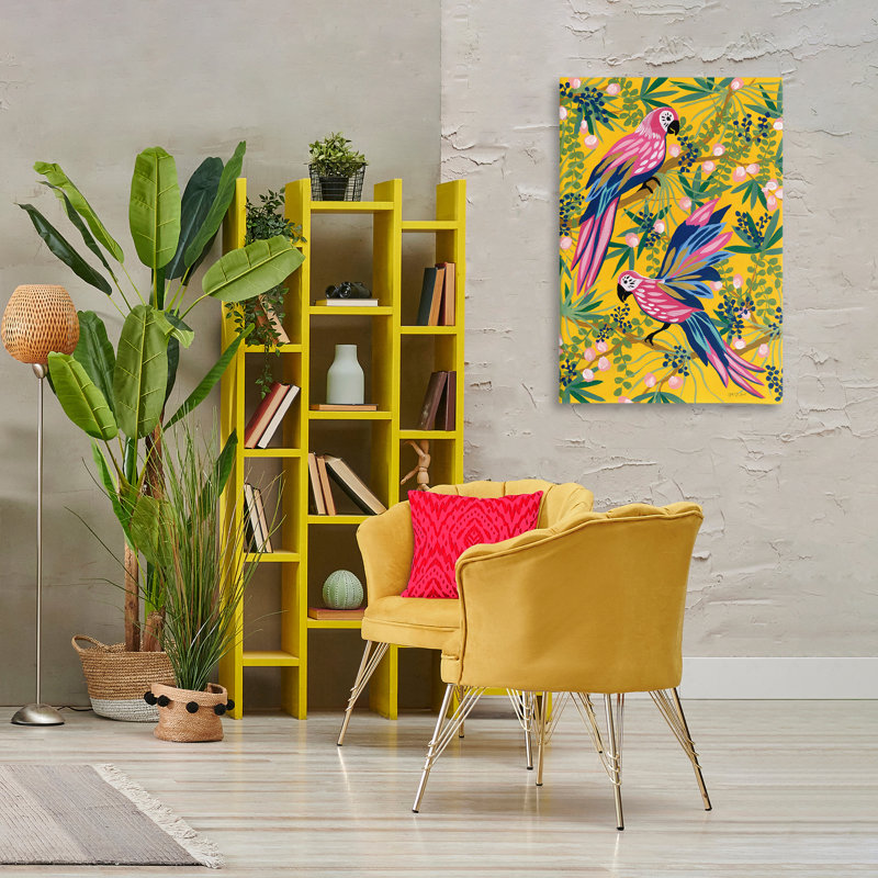 Art mural sur toile Maximalist Parrots, H 36 po x l 24 po