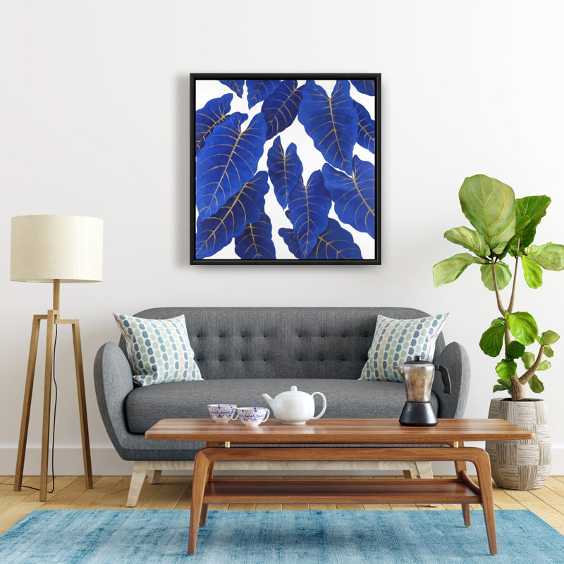 " Tropical Abstract Blue Leaves "