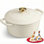 Cocotte en fonte émaillée Overmont, casserole robuste avec couvercle et deux poignées, pour braiser, ragoûts, rôtir et faire du pain