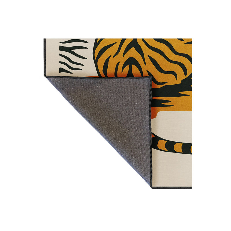 Tapis tissé crème à imprimé tigre Mosso, 2'6" x 4'11"