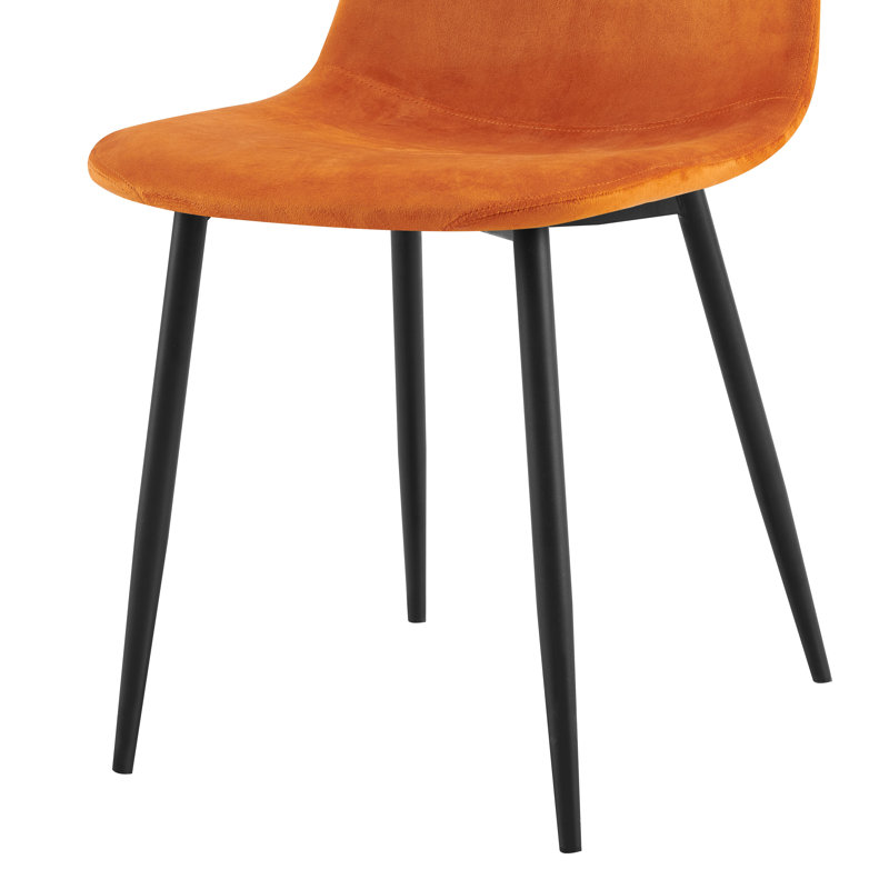 Luxe 55cm H Upholstered Metal Side Chair, Orange