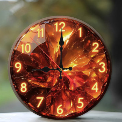 Glowing Numbers On Cracked Clock