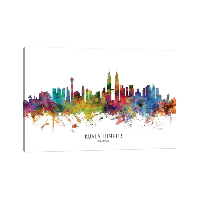 Kuala Lumpur Malaysia Skyline by Michael Tompsett - Wrapped Canvas Print, 20.32 cm H x 30.48 cm W