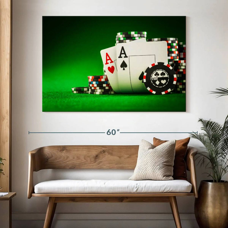 Senne Poker Chips And Cards, 34" H x 51" W