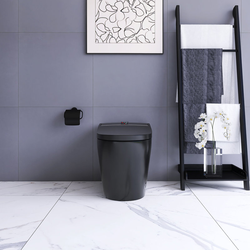 Smart Toilet With Side Control Knob, Black