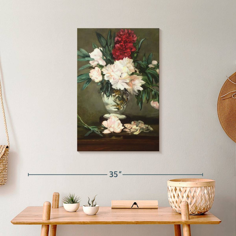 Pivoines dans un vase - Nature morte, H 24 po x l 16 po