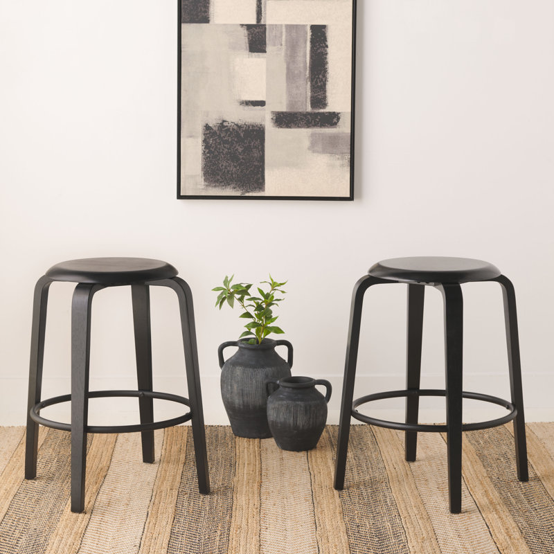 Tabouret de comptoir 25,6 po Eves, Noir