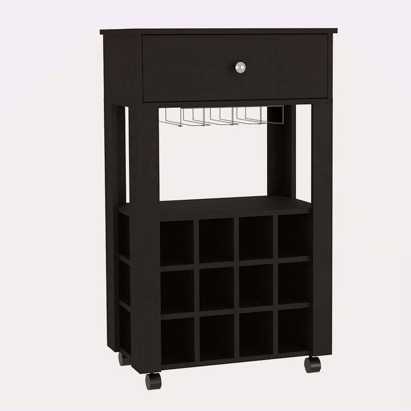 Armoire à vin 1 tiroir 12 bouteilles, Noir