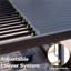 Pergola extérieure de 3,66 m x 3,05 m avec toit à lames orientables et drainage intégré, pergola métallique robuste à lames orientables pour patios