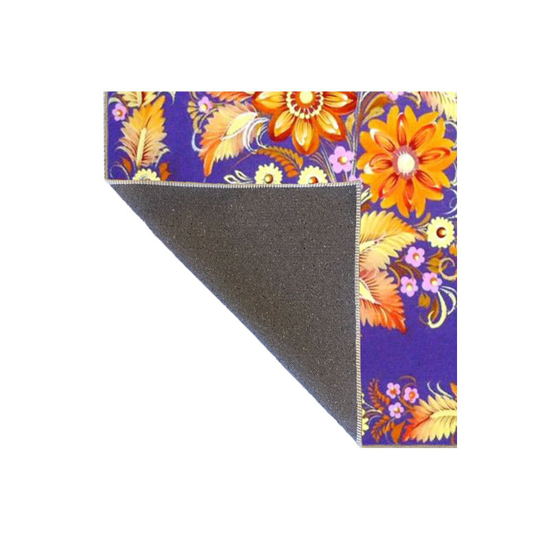 Tapis décoratif géométrique mauve à motif floral moderne, Sous-tapis rectangulaire 5 pi 1 po x 7 pi 7 po inc