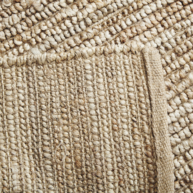 Tapis ivoire tissé à la main Khaja, Rond 8 pi