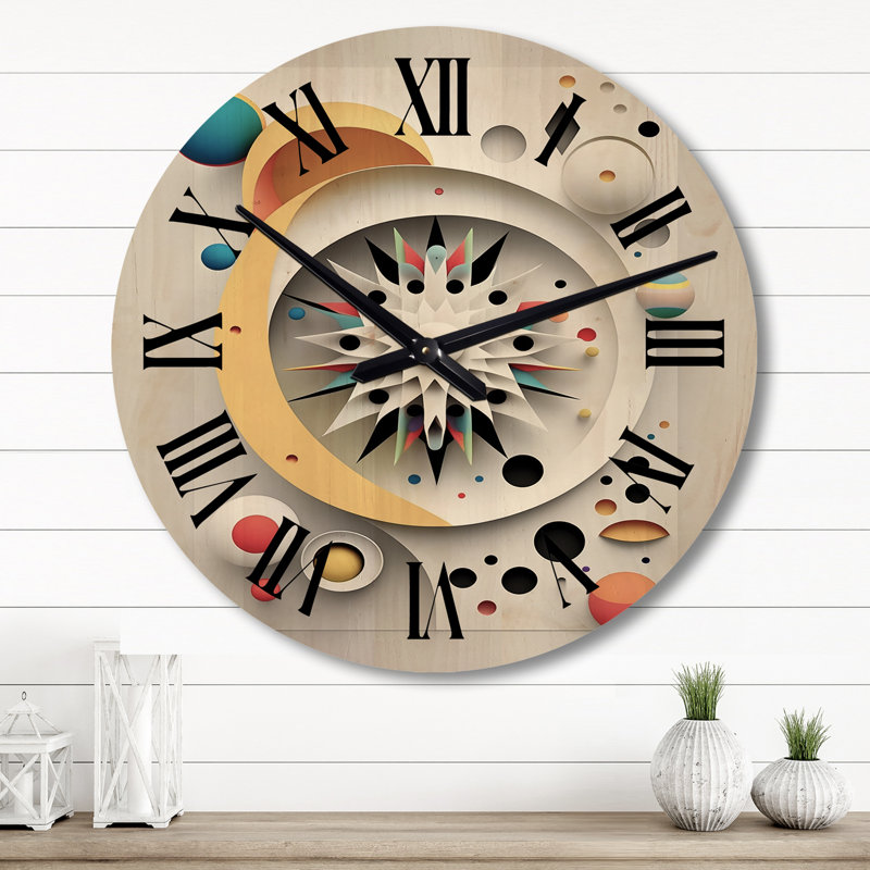 Horloge murale en bois surdimensionnée moderne, Grand