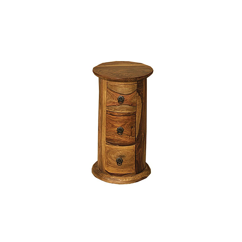 Solid Wood Pedestal End Table