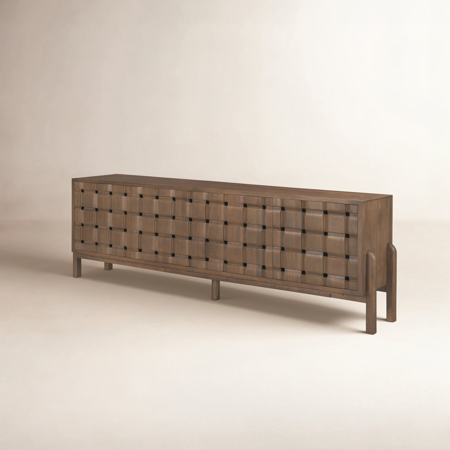 84" 4-Door Sideboard, Dark Brown