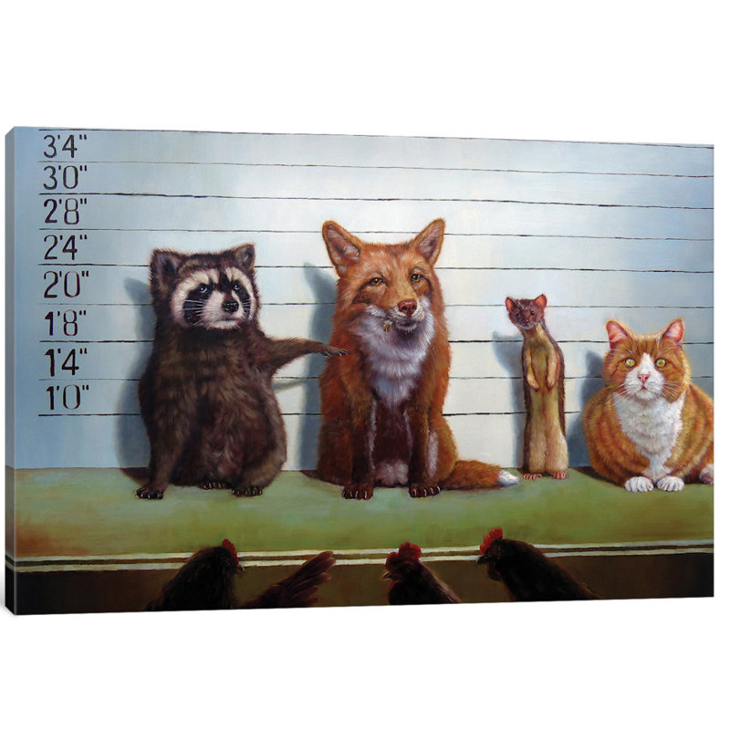 « usuelle suspects », reproduction d’art sur toile, H 26 po x l 40 po x P 1,5 po
