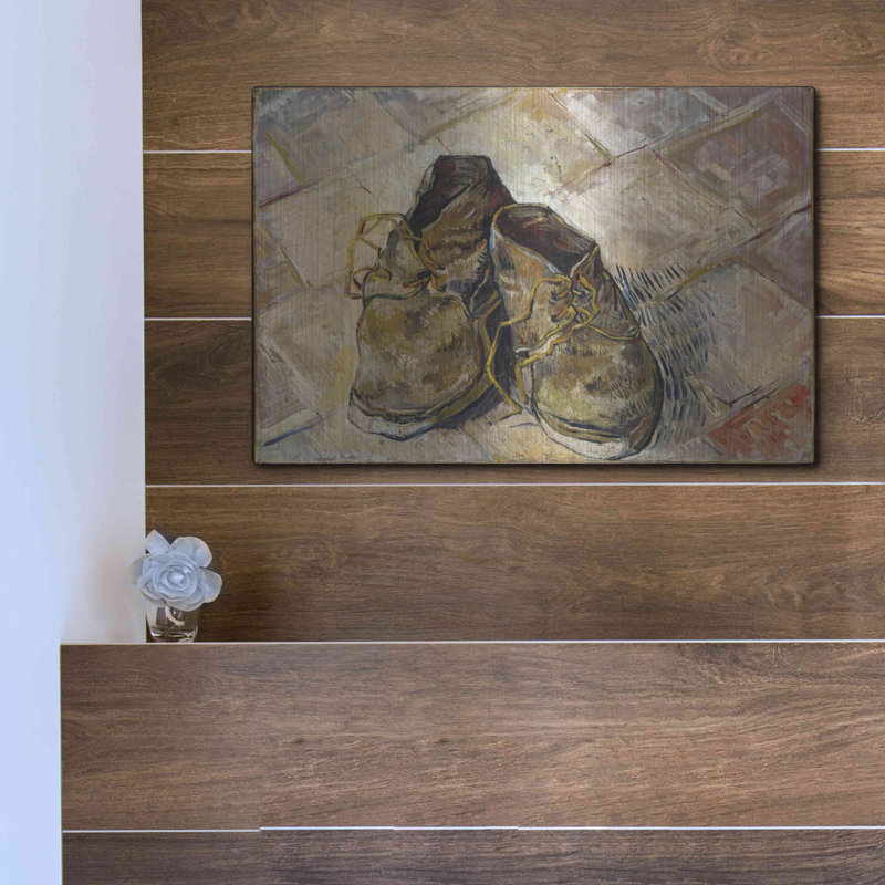  «Chaussures» par Vincent Van Gogh, art mural en métal, 16 po x 12 po, H 12 po x l 16 po