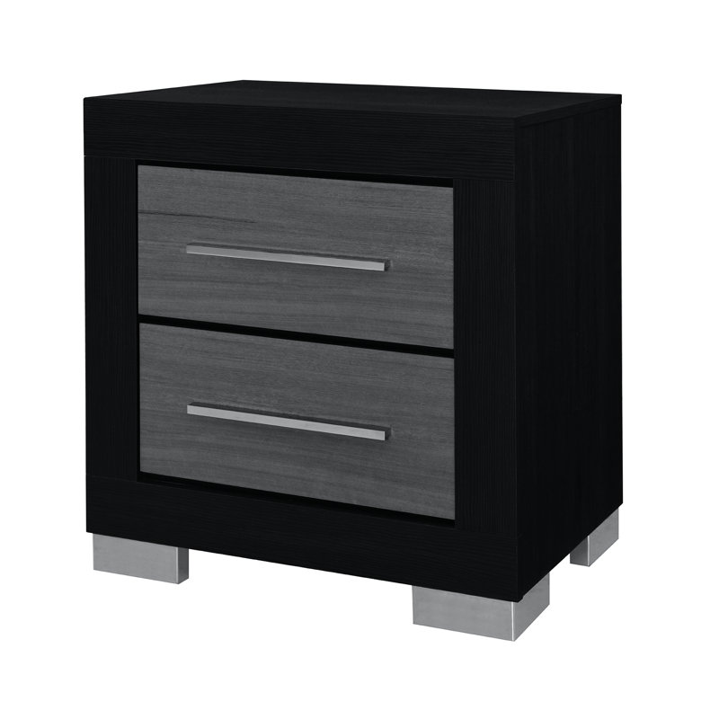 ELSA BLACK AND GREY NIGHTSTAND