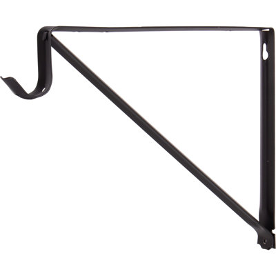 Support de tablette robuste 10-3 / 4 "avec abattant 2-1 / 2" - noir mat